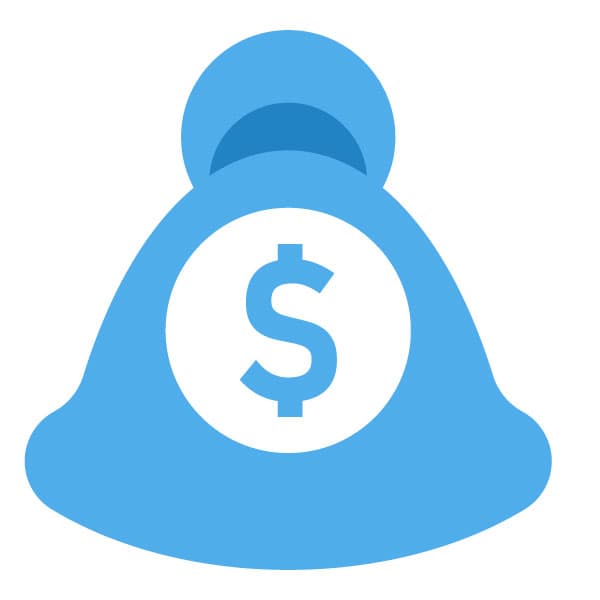 Saco de dinheiro com um símbolo de dólar