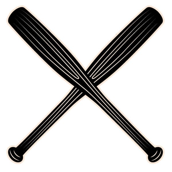 Crossed baseball bats