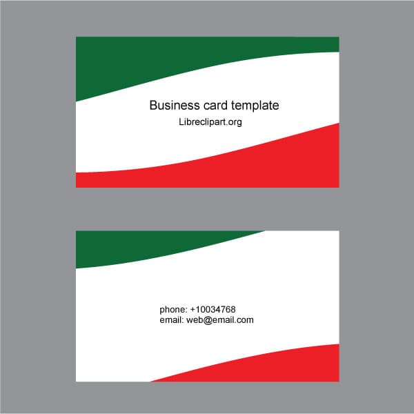 Modello di biglietto da visita verde, bianco e rosso