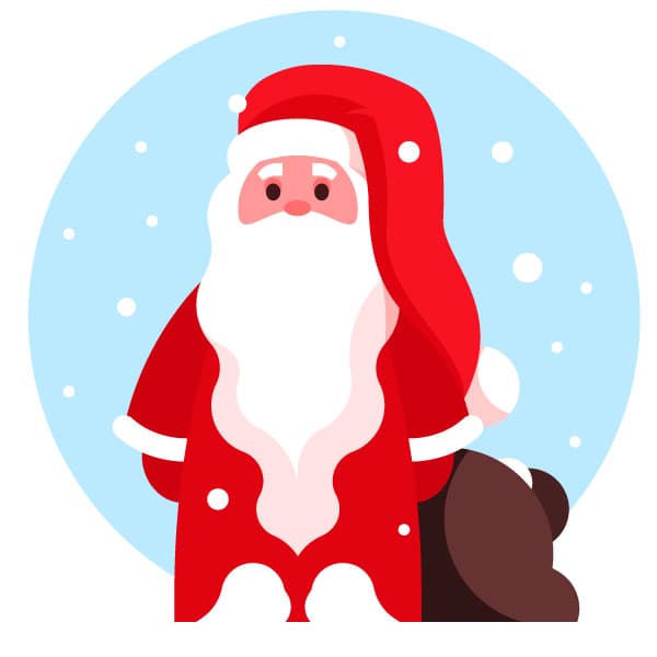 Babbo Natale con un sacchetto di regali
