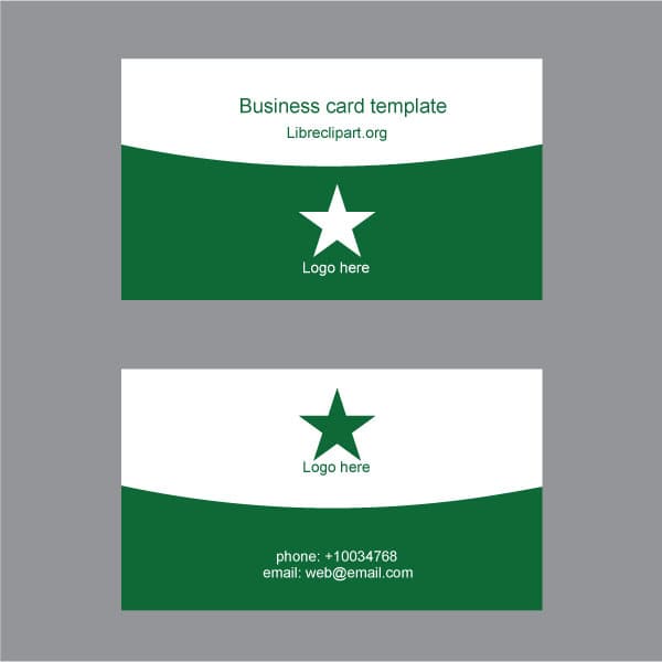 Green and white business card template