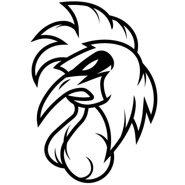 Rooster head silhouette