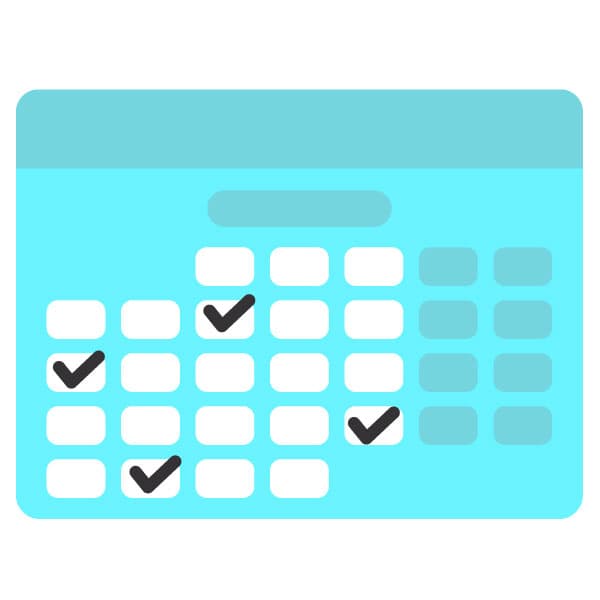 Ícone de calendário de mesa
