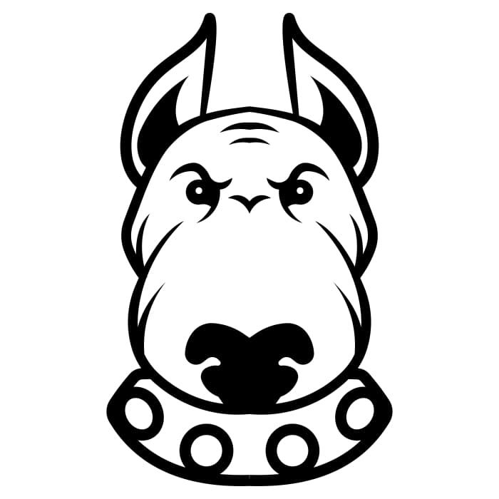 Bull terrier head silhouette