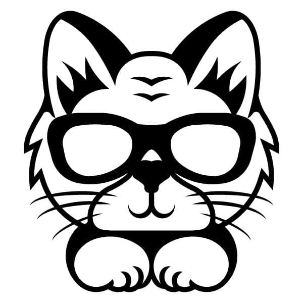 Cat wearing glasses