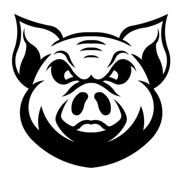 Silhouette eines Schweinekopfes
