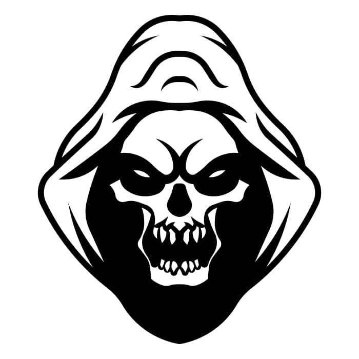 Skull in a hood