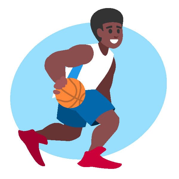 Black kid basketball player