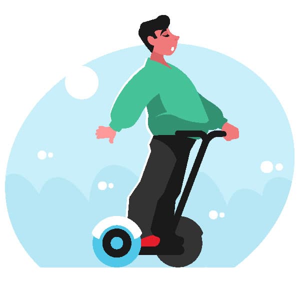 Man drives two-wheel personal transporter