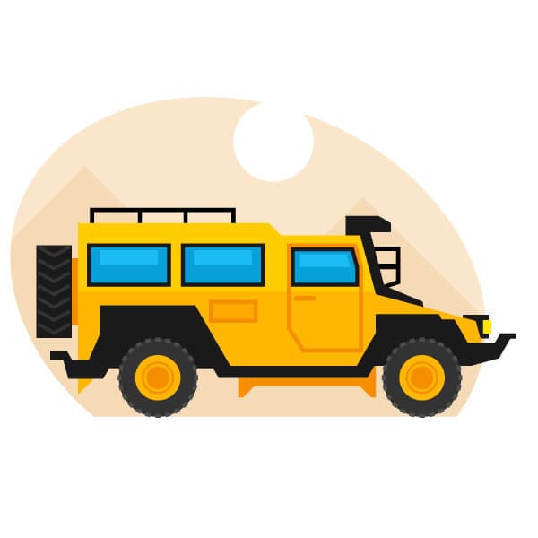 Large yellow SUV vehicle profile