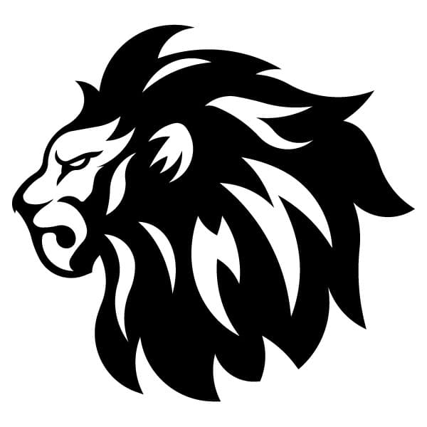 Lion head silhouette logo profile