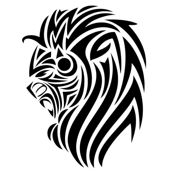 Testa di leone tribale