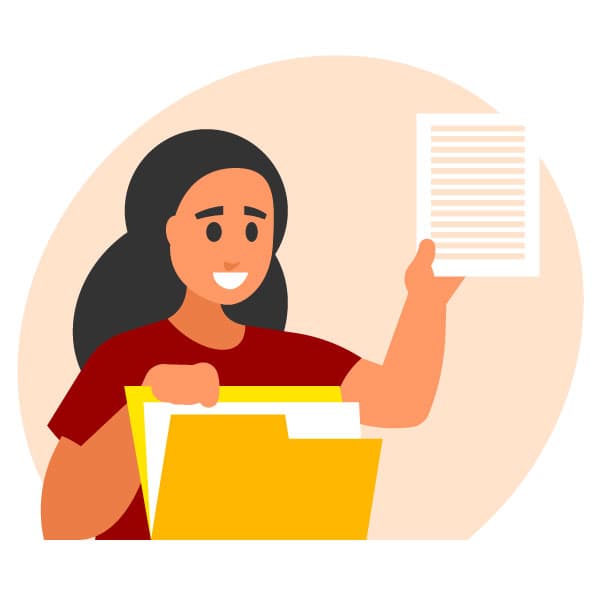 Woman working with documents