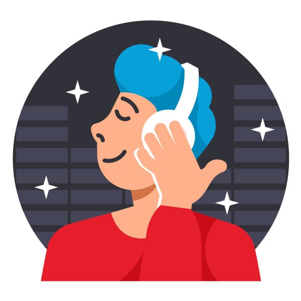 Man listening music with headphones