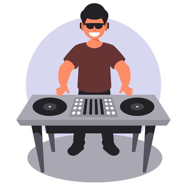 DJ spinning records