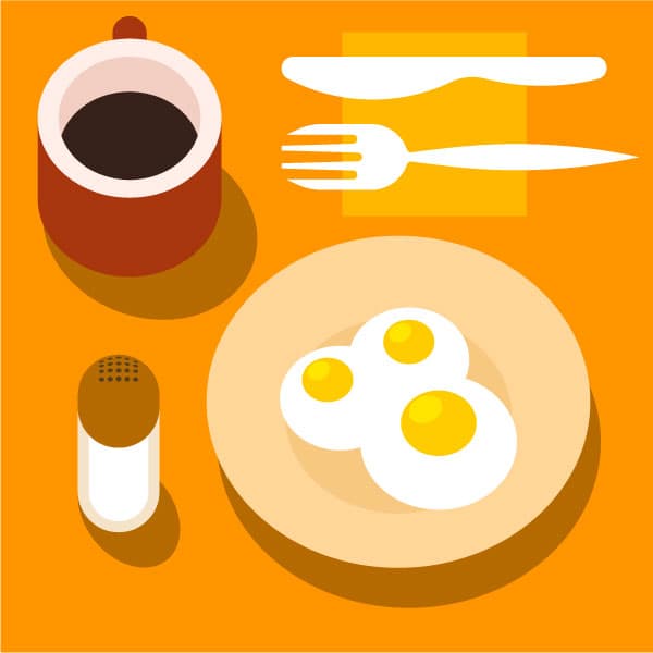 Breakfast served on the table