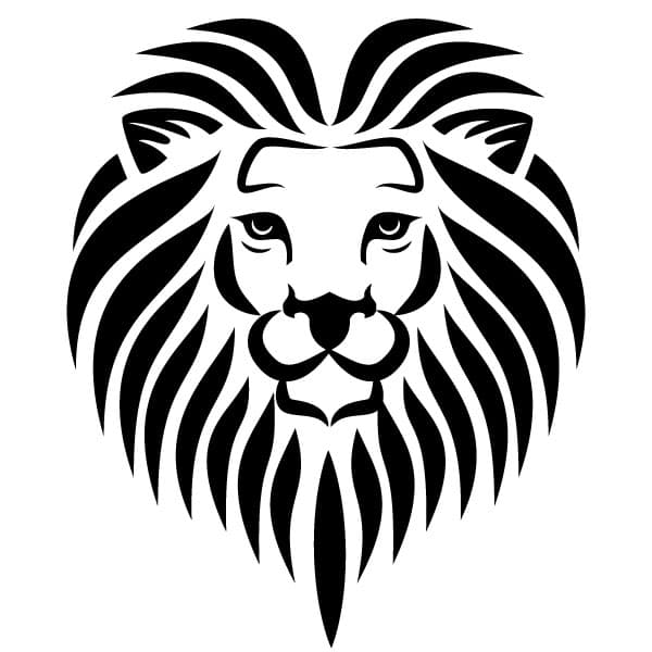 Lion head silhouette logo