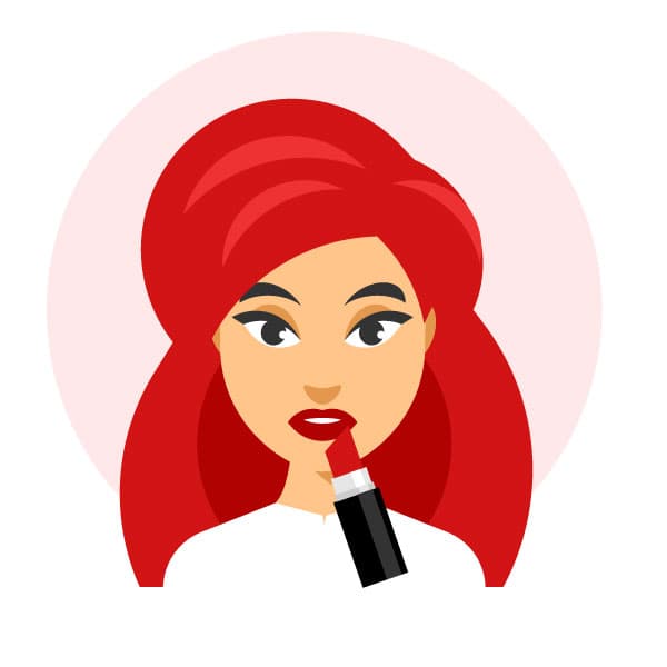 Woman putting makeup on