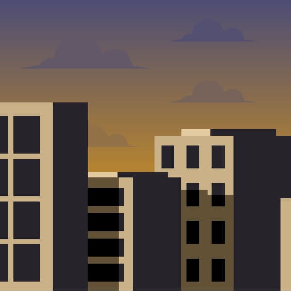 Sunset in the city