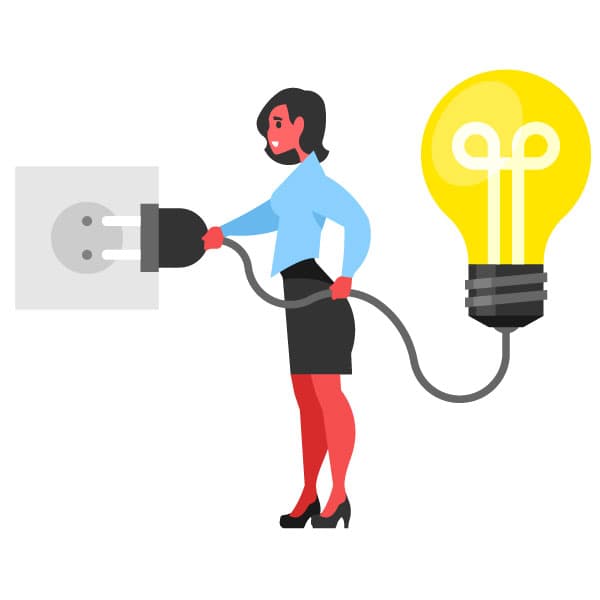 Light bulb electricity concept
