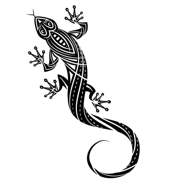 Lizard silhouette tribal style