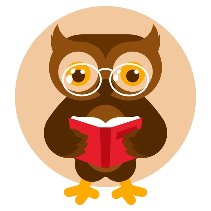 El búho lee un libro
