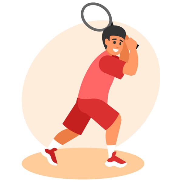 Ragazzo che gioca a tennis