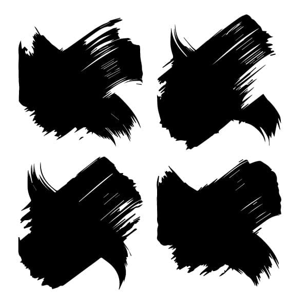 X-shaped brush strokes