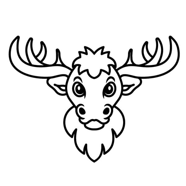 Moose head silhouette outline