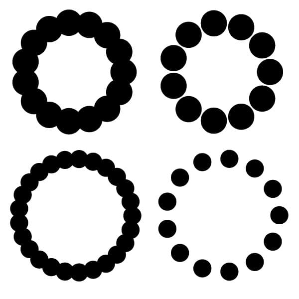 Circled dots design elements set