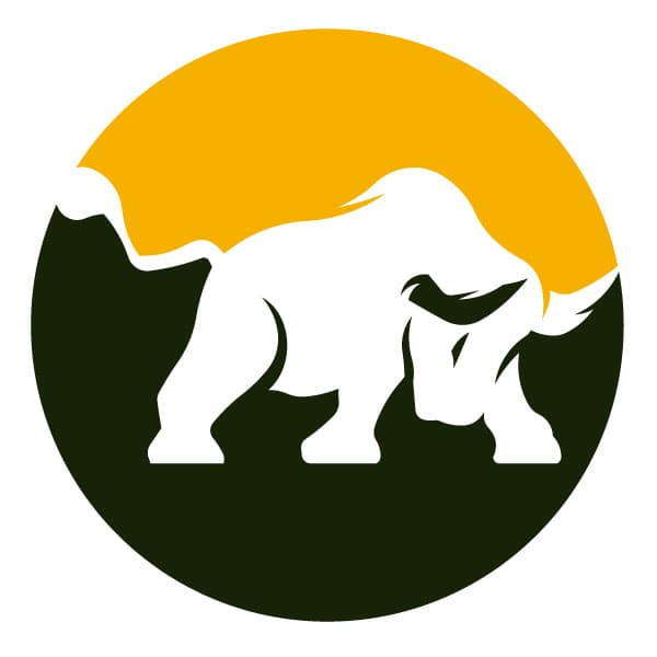 Raging bull logotype in two colors