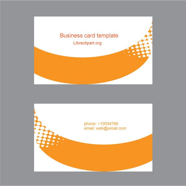 Orange color business card template
