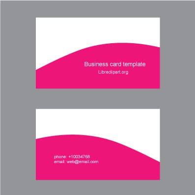 Simple pink and white business card template