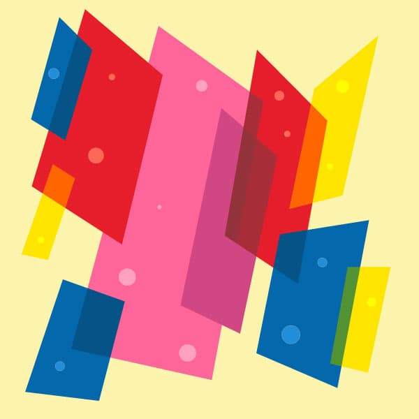 Yellow background with colorful rectangles