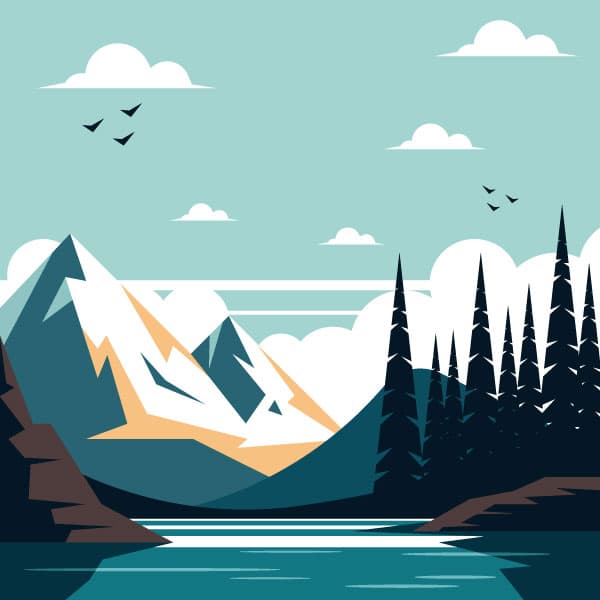 River with a mountain in the background
