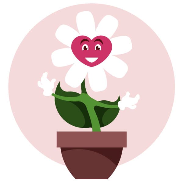 Flor en forma de corazón