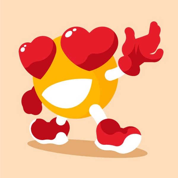 Emoticonos de emoji en el amor