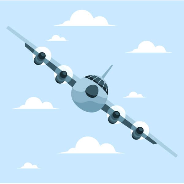 Flugzeug mit vier Triebwerken