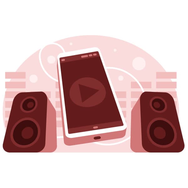 Smartphone y altavoces