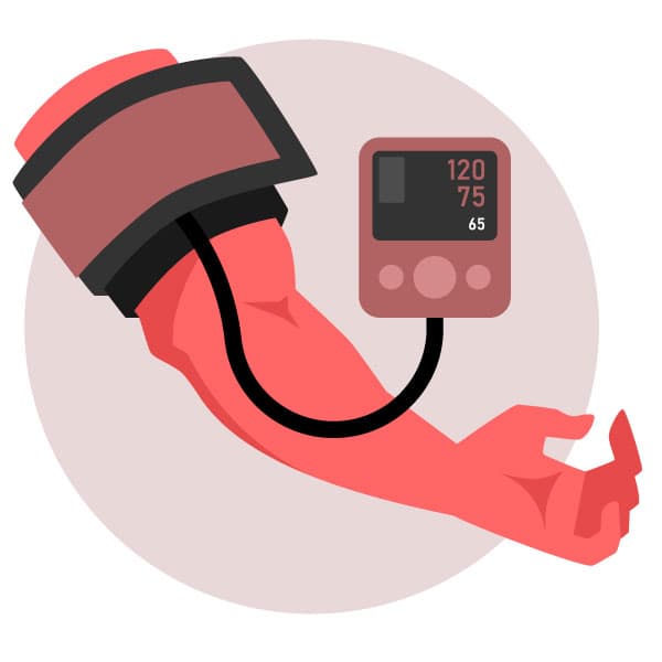 Man is measuring blood pressure