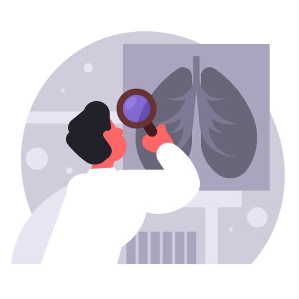 Der Arzt überprüft das Röntgenbild